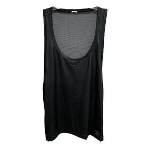 Fetish Gregg Homme Mesh Back Reckless Tank Top Size Small Black Faux Leather Zip
